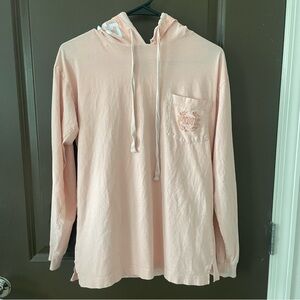PINK Victoria's Secret Light Pink Long Sleeve tee shirt hoodie with logo Size XS